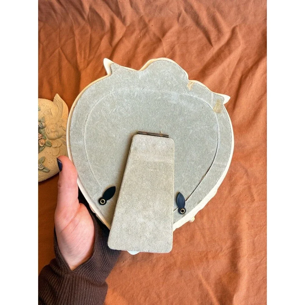 set of two little celestial angel ceramic picture frames 5 inches and 8 inches